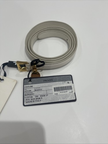 Prada saffiano belt - saffiano, white