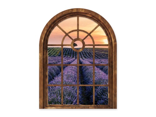 Arched window wall sticker - 3d,