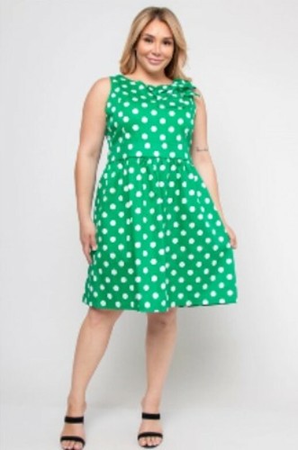Womens plus size green polka - plus,