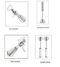 Rotary Kitchen Traditional Stainless Steel Hand  Whisk, Egg Beater, Milk, Batter
