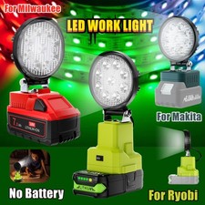 For RYOBI Dewalt Makita Milwaukee LED Work Light Flashlight Torch Spotlight Lamp