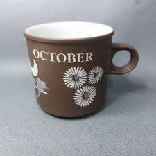 Vintage Hornsea Pottery October Month Love Mug 1970s Retro Halloween Witches.