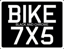 7x5 VINTAGE BIKE PLATE  BLACK