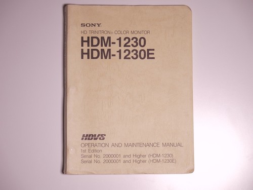 Sony hdm 1230 hdvs - hdm-1230, hd