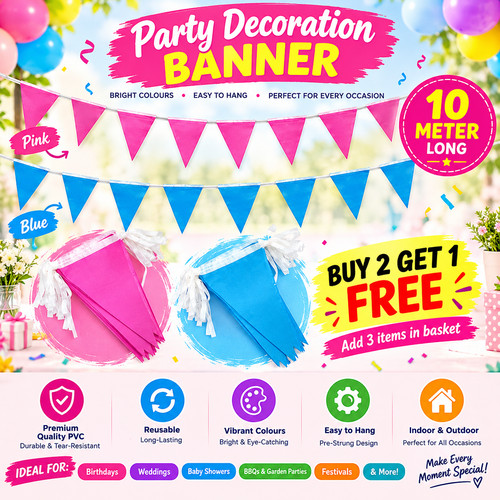 Multicolour bunting flags - multicolour,