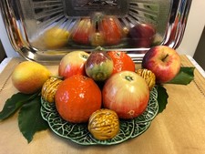 Vintage Majolica Ceramic decorative Style Fruit and Nut  Bowl Table ornament