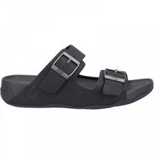 Fitflop Gogh Moc | Black | Mens Adjustable Buckle Sliders