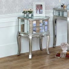 Mirrored bedside cabinet - , lamp