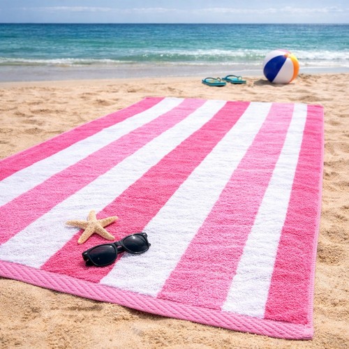 Cotton striped beach towel - striped,