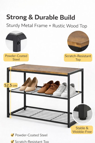 Tier shoe rack metal - 3,