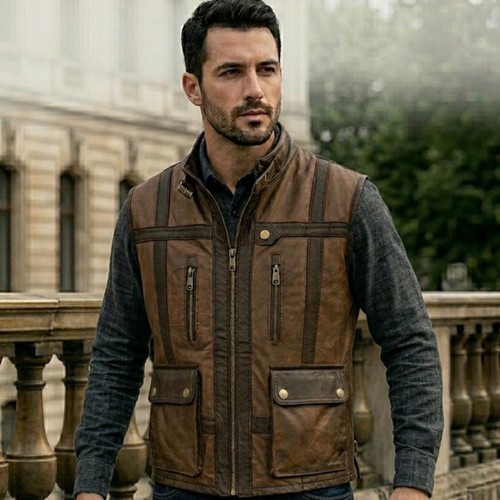 Distressed brown leather - distressed,