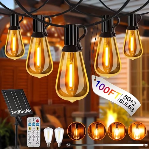 Solar string lights 100ft - string,