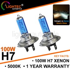 H7 100W HID WHITE XENON HALOGEN BULBS 12V PLASMA UPGRADE 6000k AUDI BMW FORD VW