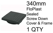 FLOPLAST D830 Square Sealed Plastic Screw Down Cover Manhole Chamber Drain 340mm