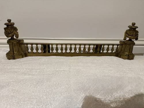 Antique brass fire fender - brass,