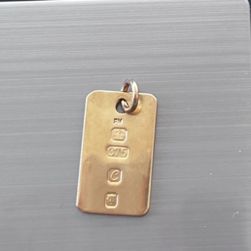 9ct gold ingot - 9ct, pendant