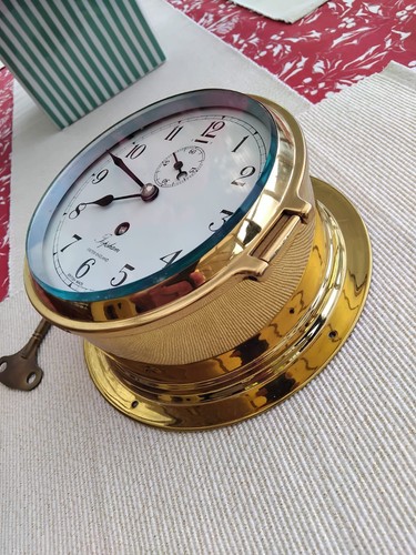 Nautical ships brass clock - nautical,