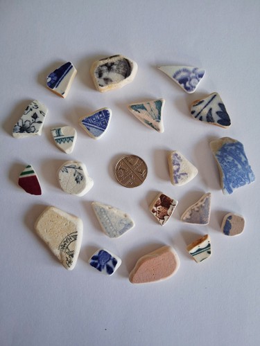 Sea pottery pieces - pottery, mosaic