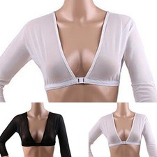 Long Sleeve T-Shirt Sheer Crop Top See Through Women Mesh Blouse Tops Fashion