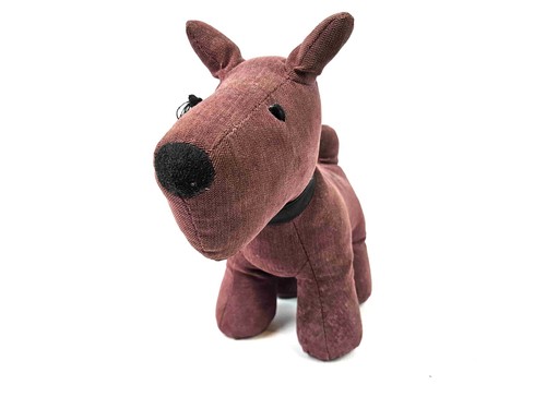 Charming red fabric dog door - red,