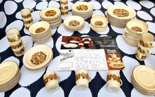 Vintage Poole Pottery ' Thistlewood Fruit Bowls  x6 ' Floral Kitsch 15cm ***