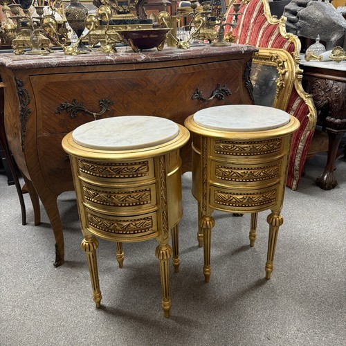Pair round french - round, gilt