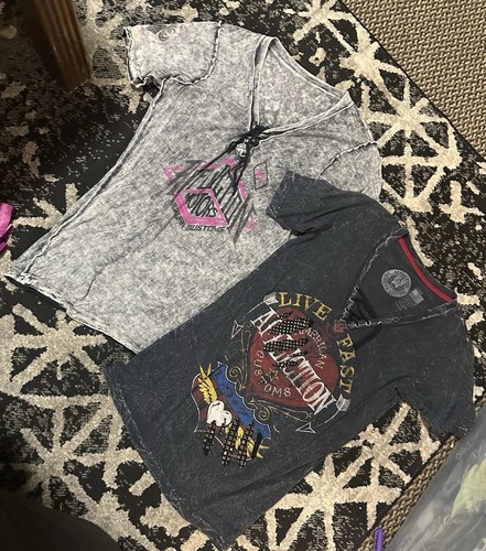 Affliction lot shirts - affliction,