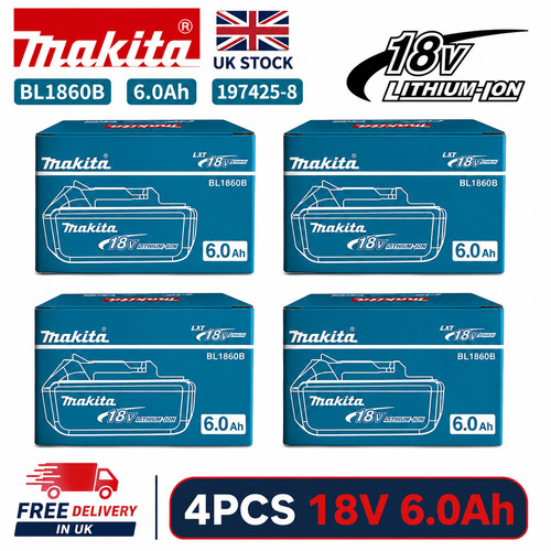 4pcs makita bl1860b - makita, 6ah