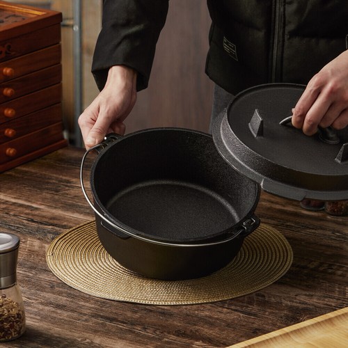 Deep thick cast iron - pot,