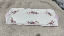 Shelley Bone China Long Plate In Pretty Pink Floral Design