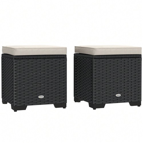 Rattan storage ottoman - rattan,