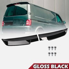 FOR VW TRANSPORTER T5 T5.1 T6 T6.1 REAR TWIN BARN DOOR ROOF SPOILER GLOSS BLACK