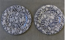 2 Churchill Blue White Wetherspoons Plates Willow Victorian Calico Wetherspoons