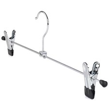 The Hanger Store™ Large Metal Clip Hanger for Trousers and Skirts, 40cm, Chrome