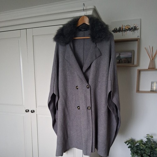 Zara coat jacket fur collar - zara,