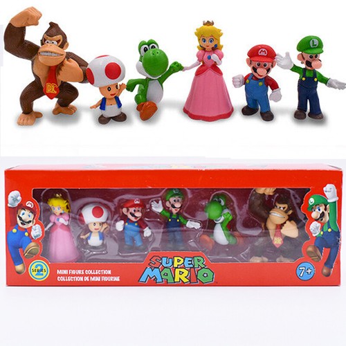 6pcs super mario bros pvc - super,