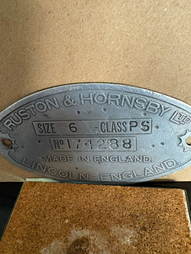 Ruston hornsby plate - ruston&, i