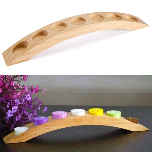 Wooden tea light candle holder - wooden,