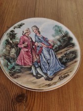 Liverpool Road Pottery - Stoke on Trent - small plate, Man & Lady in blue dress 