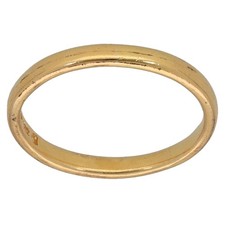 22ct Gold Ring 3.4g Wedding Plain Size P - Fully Hallmarked