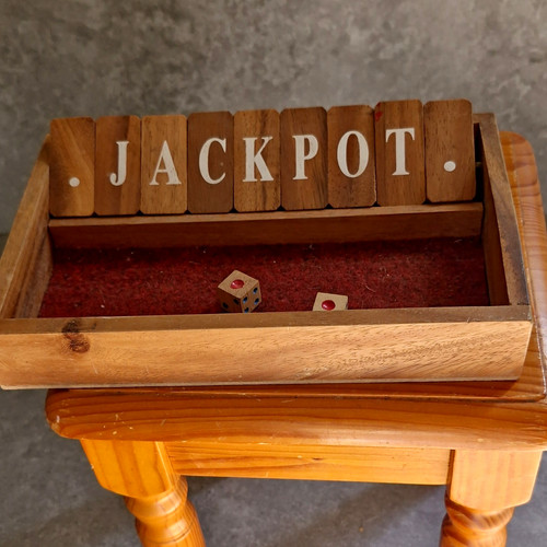Vintage wooden shut the box - vintage,