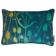 Clarissa Hulse Teasel Cushion Peacock Teal Feather Filled 40cm x 60cm