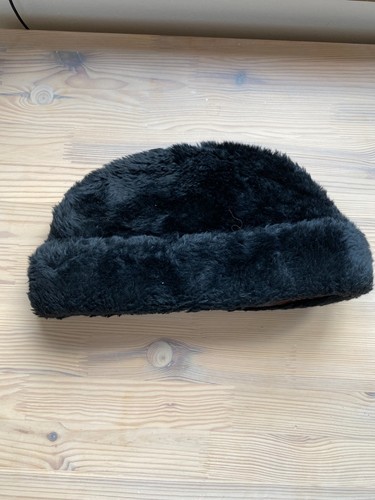 Vintage black faux fur cossack - faux,