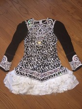 Fabulous, sleek, Irish Dance solo dress in velvet animal print!