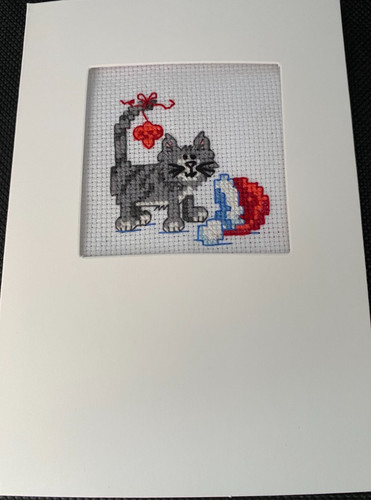 Cat hat cross - cat, stitch