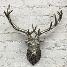 Wall Mounted Stag Head Wall Plaque Decoration Large Deer Antler Animal Sculpture