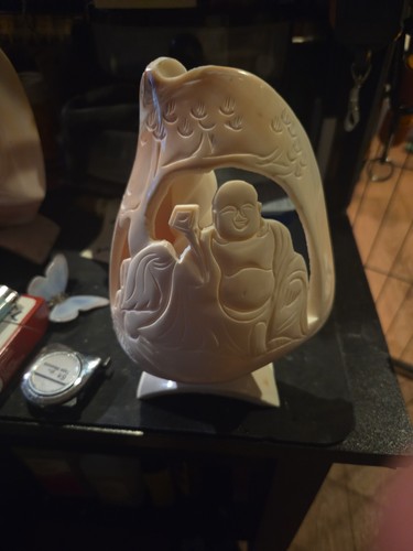 White ivory seashell carved
