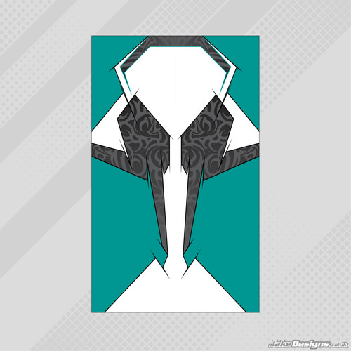 Tribal teal trolley sticker - tribal, to