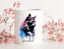 FREE POST MAINE COON CAT WHITE