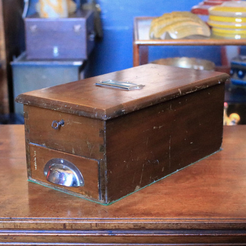 Antique wooden cash register - cash,